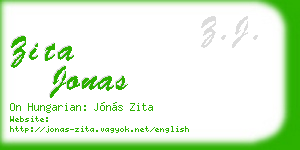 zita jonas business card